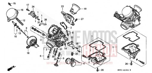 VERGASER (EINZELTEILE) CB500R de 1994